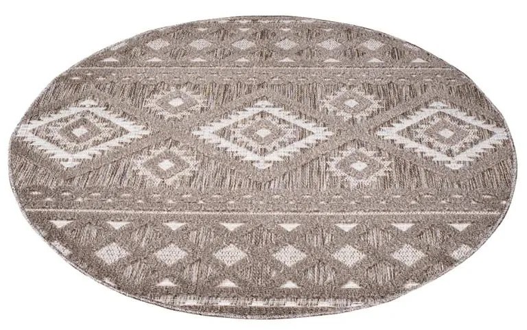 Dekorstudio Okrúhly terasový koberec SANTORINI - 435 hnedý Priemer koberca: 200cm