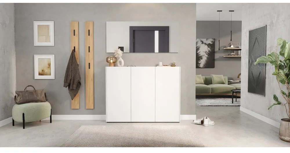 Biela skrinka v dekore duba 138x105x25 cm Libbiano – Germania