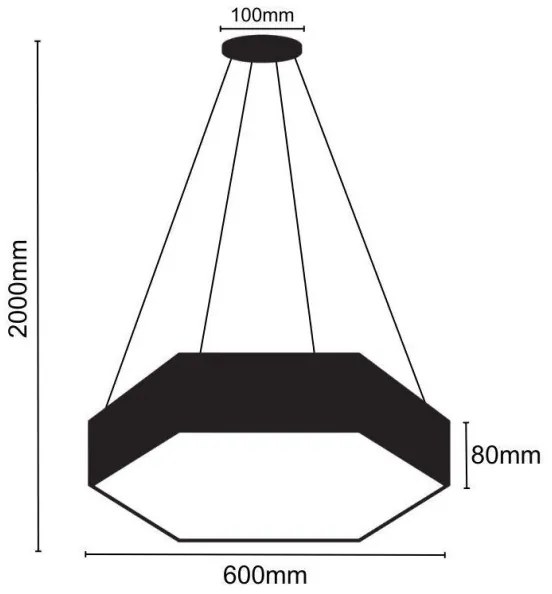 LED Luster na lanku LED/40W/230V 4000K pr. 60 cm