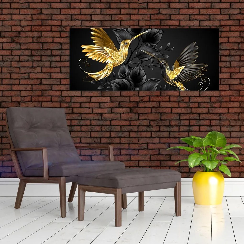 Obraz - Kolibríky očami umelca (120x50 cm)