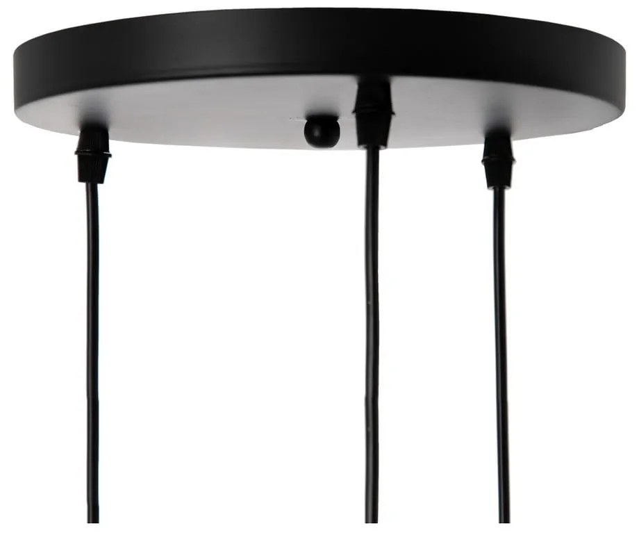 Čierne závesné svietidlo s textilným tienidlom ø 40 cm – Ixia