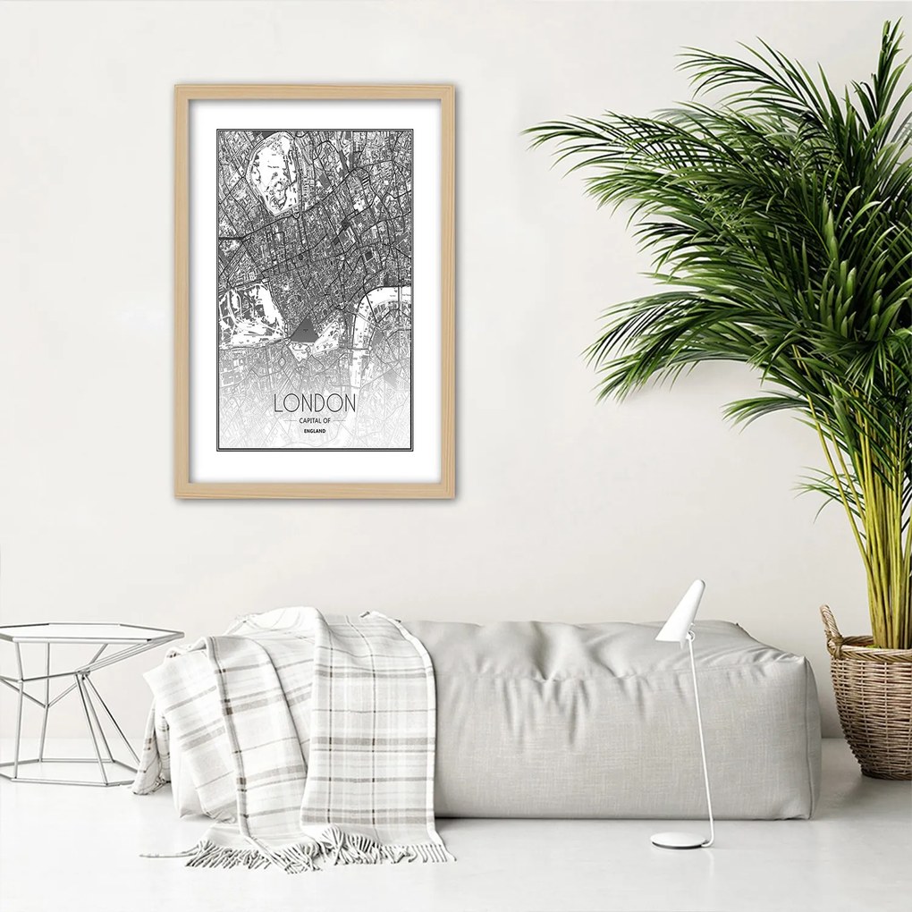 Gario Plagát Plán Londýna Farba rámu: Bez rámu, Rozmery: 40 x 60 cm