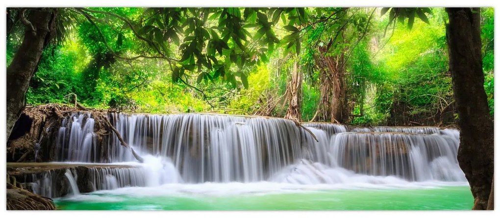 Obraz vodopádu v Kanchanaburi, Thajsko (120x50 cm)