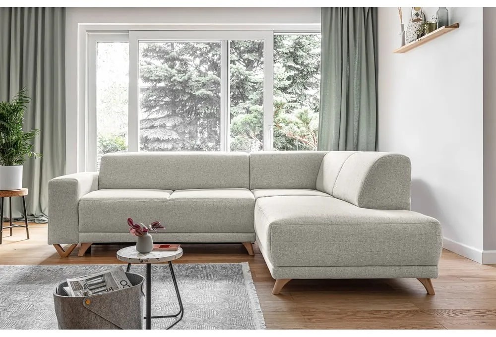 Béžová rozkladacia/s úložným priestorom rohová pohovka (pravý roh/do L) Classy Sophie – Miuform