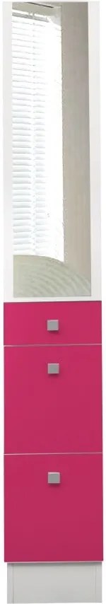 Ružová kúpeľňová skrinka TemaHome Combi, šírka 24,3 cm