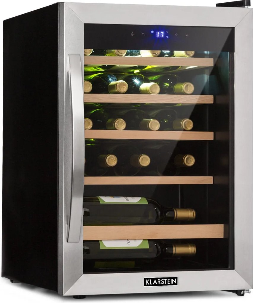 Klarstein Vinamour 19, vinotéka, 65 l, 19 fliaš, 4-18°C, 40 dB, sklo, čierna