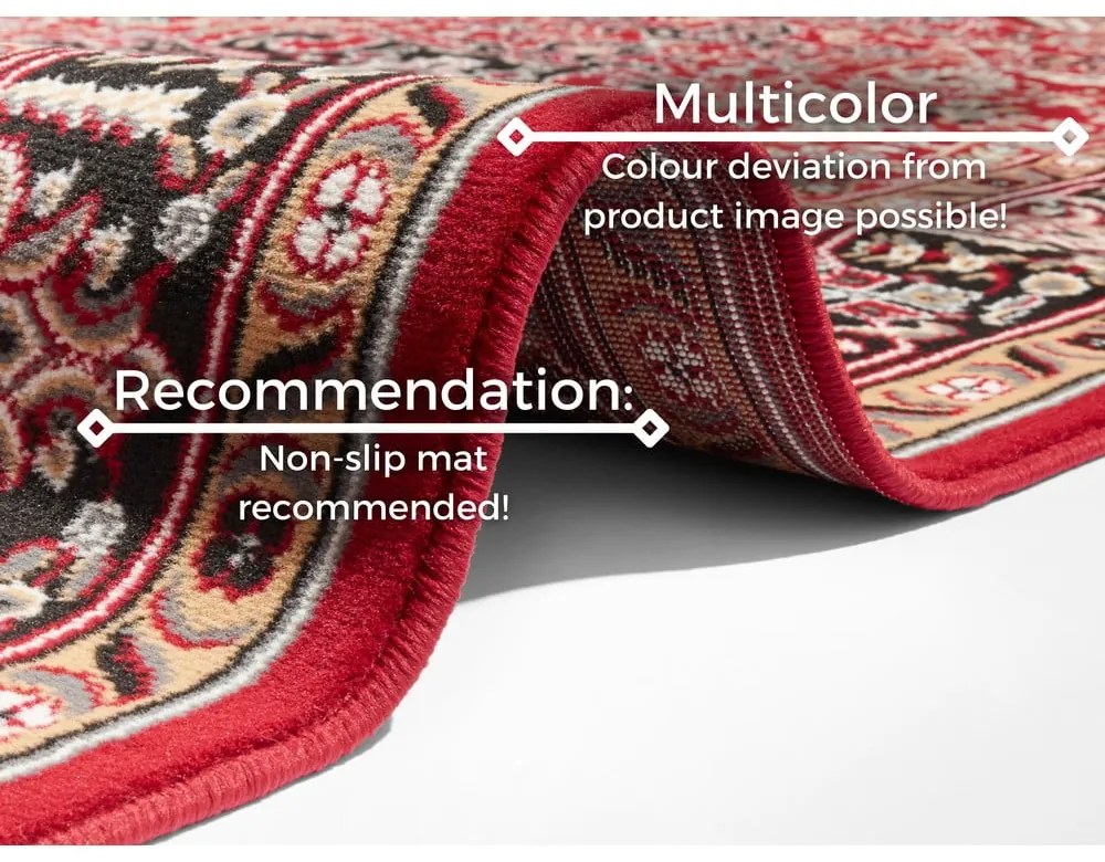 Červený behúň Nouristan Skazar Isfahan, 80 x 250 cm