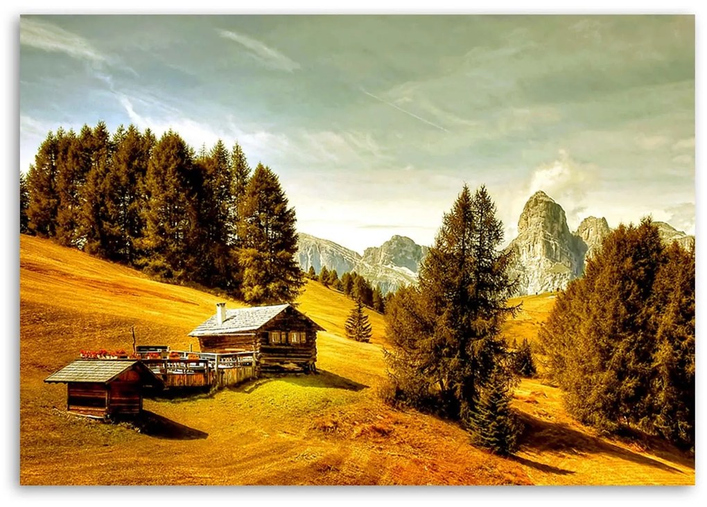 Gario Obraz na plátne Chata v horách Rozmery: 120 x 80 cm