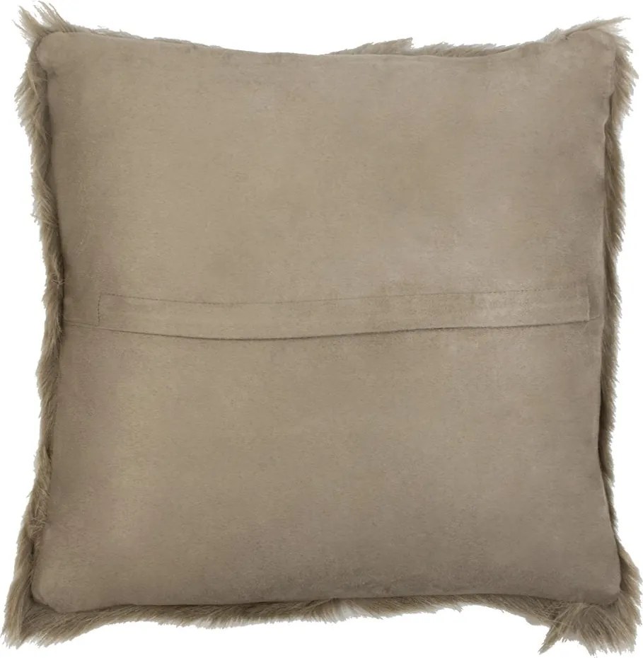Hnedý štvorcový vankúš z kozej kože - 40 * 40 * 10cm