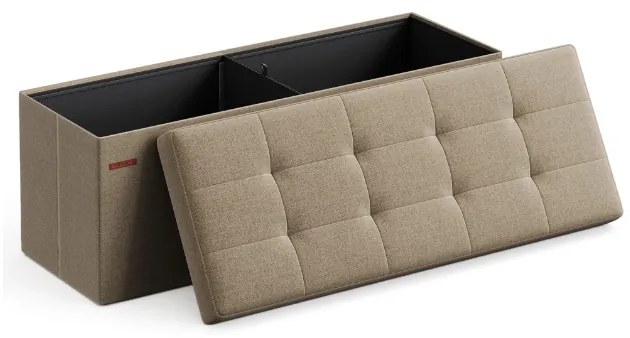 Taburet s úložným priestorom OTTOMAN 110x38 cm, svetlohnedý