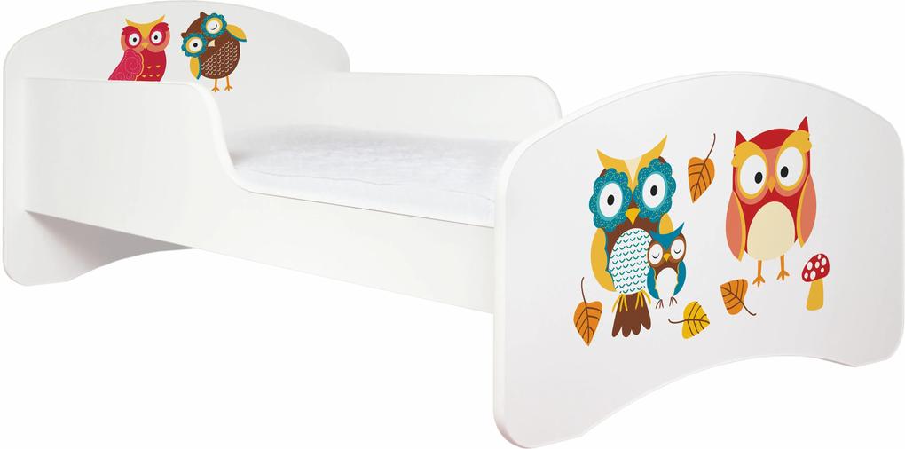 MAXMAX Detská posteľ bez šuplíku 160x80cm SOVIE RODINKA + matrace ZADARMO! 160x80 pre dievča|pre chlapca|pre všetkých NIE multicolor