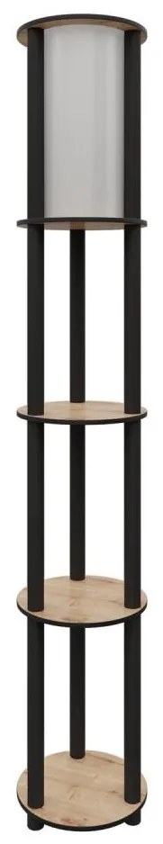 Stojacia lampa s poličkami 1xE27/40W/230V 150 cm čierna/hnedá