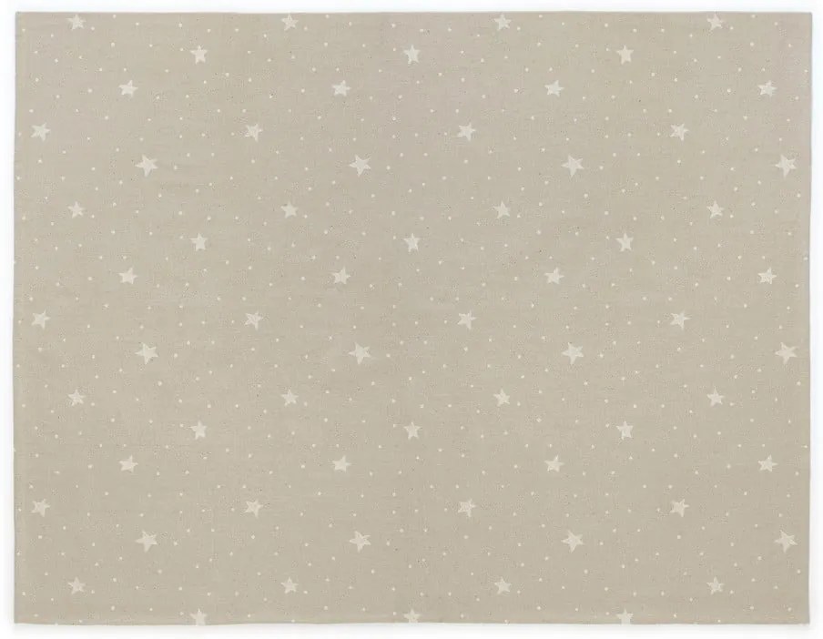 Béžový detský bavlnený ručne vyrobený koberec Naf Naf Stars, 160 × 120 cm