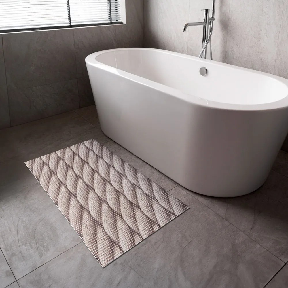 Kúpeľňová penová rohož / predložka PRO-049 Sivohnedé laná - metráž šírka 65 cm