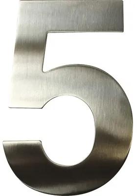 Domové číslo "5" nerezová oceľ 15 cm