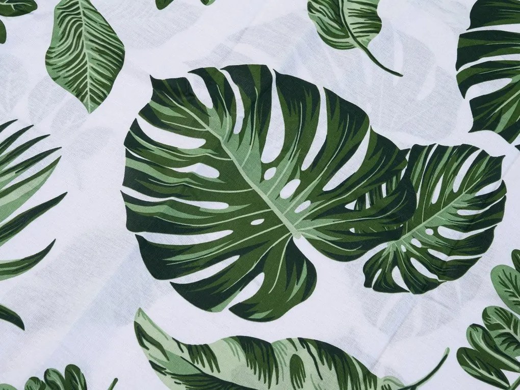 Flanelové obliečky GREEN LEAVES biele Rozmer obliečky: 70 x 90 cm | 140 x 200 cm