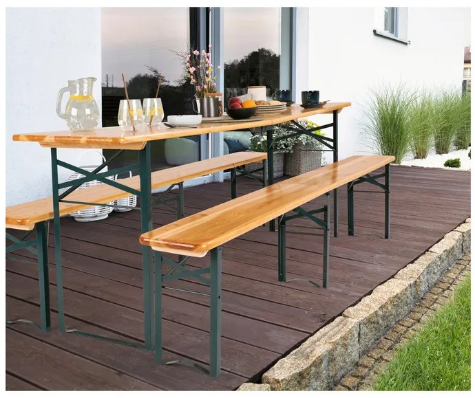 EASYmaxx Súprava jedálenského stolu s lavicou do altánku, 3-dielna (100378904)