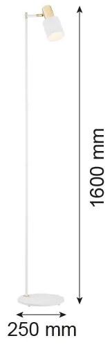 Argon 4258 - Stojacia lampa DORIA 1xE27/15W/230V biela/mosadz