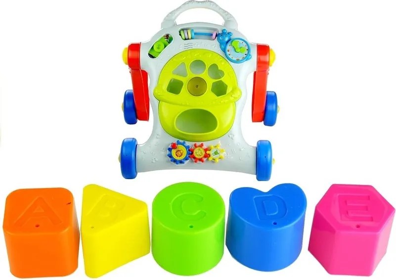 LEAN Toys Farebný vzdelávací kočík pre deti Hra svieti