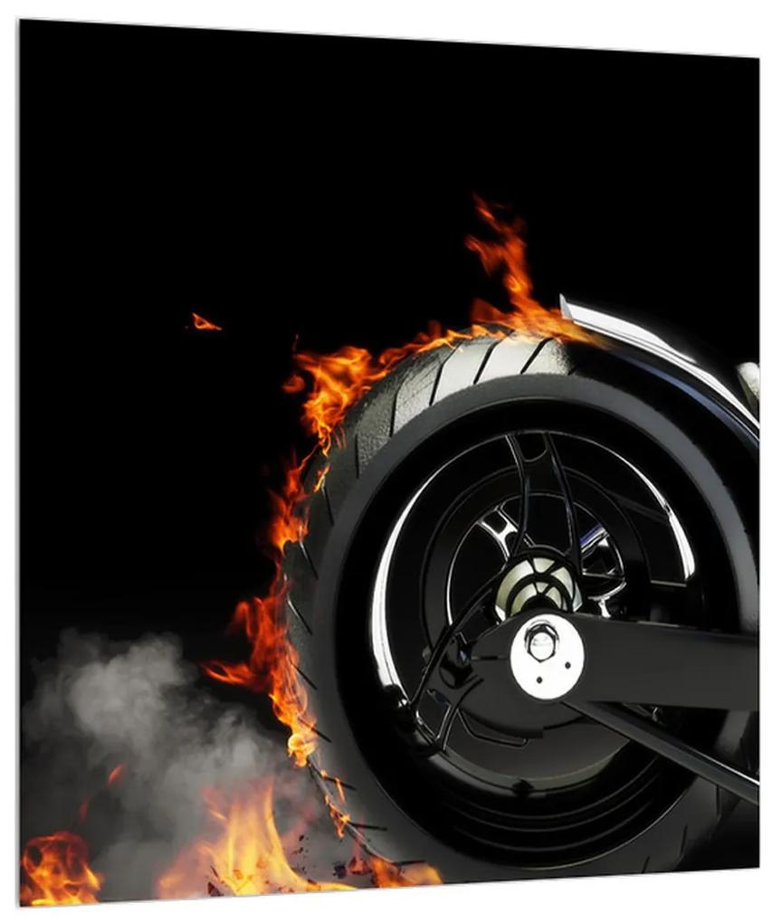 Obraz bicykla v ohni (30x30 cm)