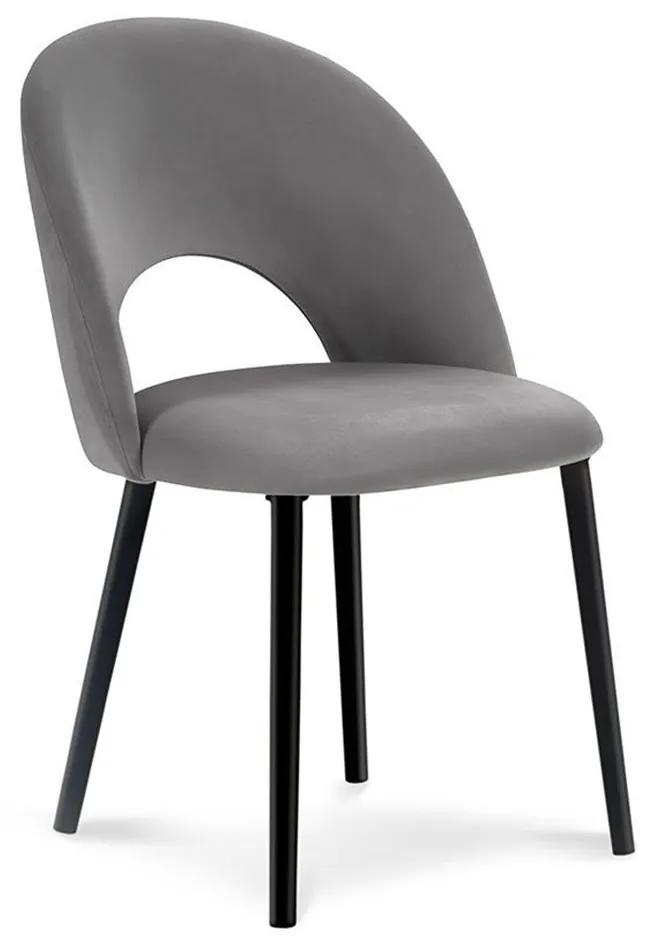 Šedá Zamatová stolička Lucia dĺžka 52 × šírka 48 × výška 80 cm MILO CASA