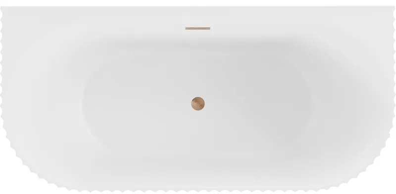 Mexen Sella, voľne stojaca vaňa ku stene, drážkovaná, 170 x 80 cm, biela matná, medená matná, 52711708001-65