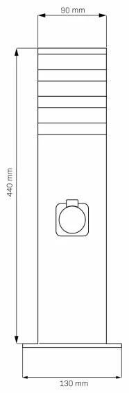 Vonkajšia lampa s zásuvkou TEKSAS 1xE27/20W/230V 44 cm IP44 antracit
