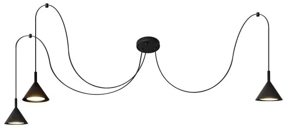 Luster na lanku ETNA LONG 3xGX53/10W/230V pavúk čierna