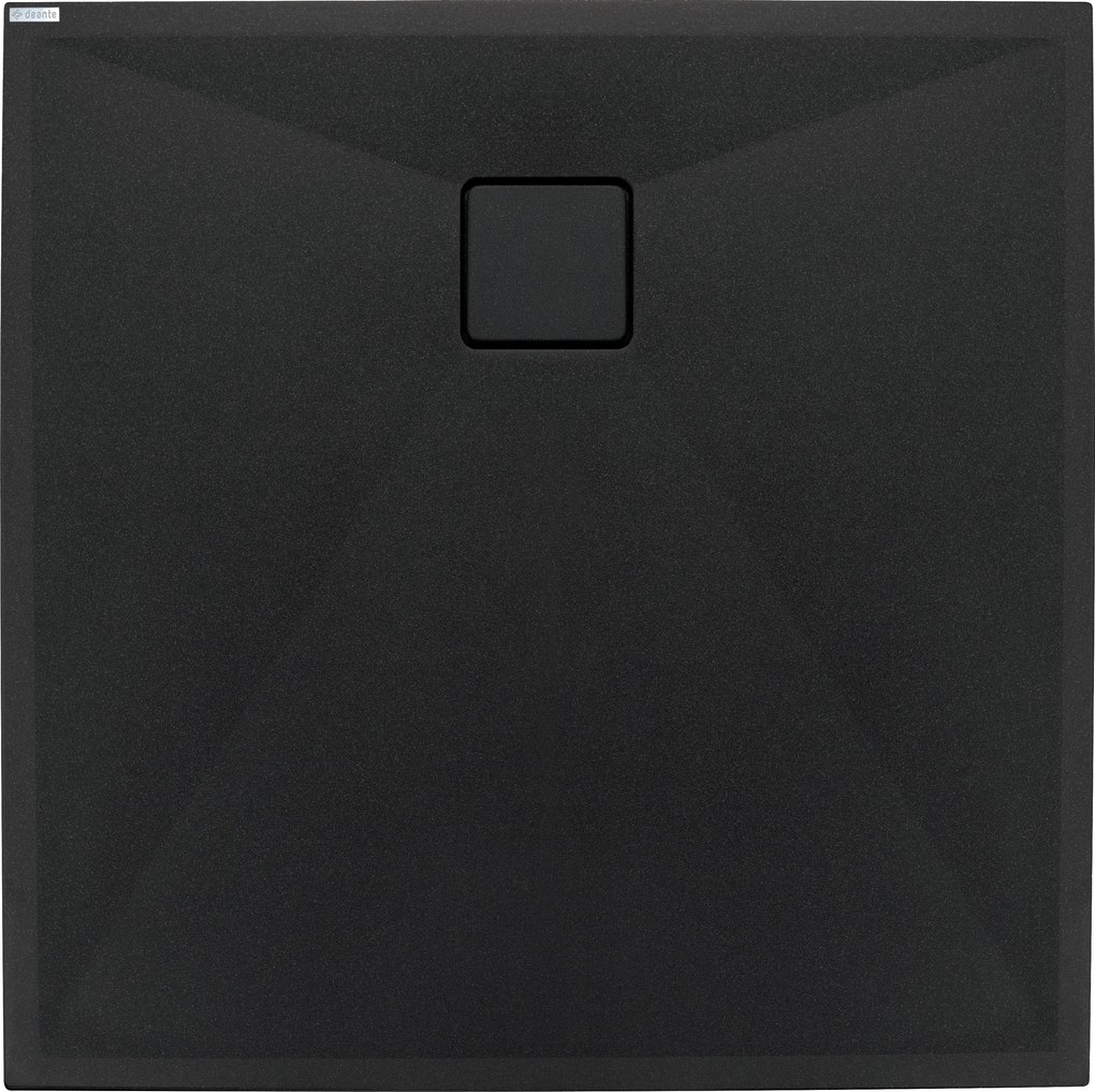 Deante Štvorcová sprchová vanička Correo 80x80 cm, granit, čierna - KQR N42B