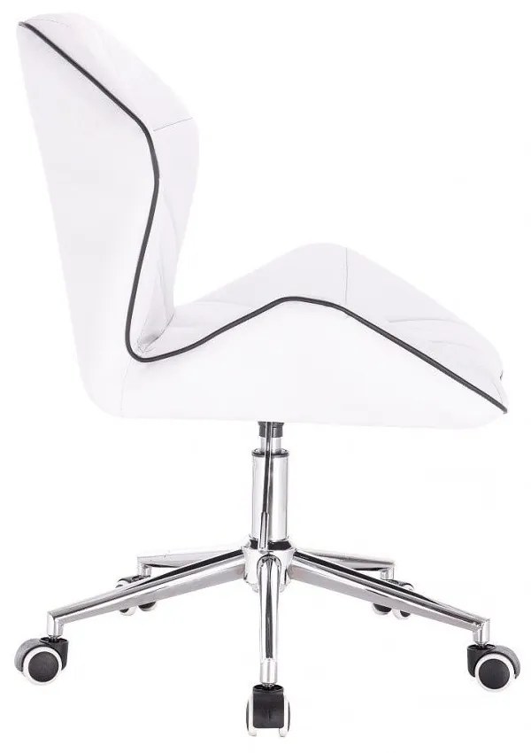 LuxuryForm DESIGN Stolička MILANO MAX na striebornej podstave s kolieskami - biela
