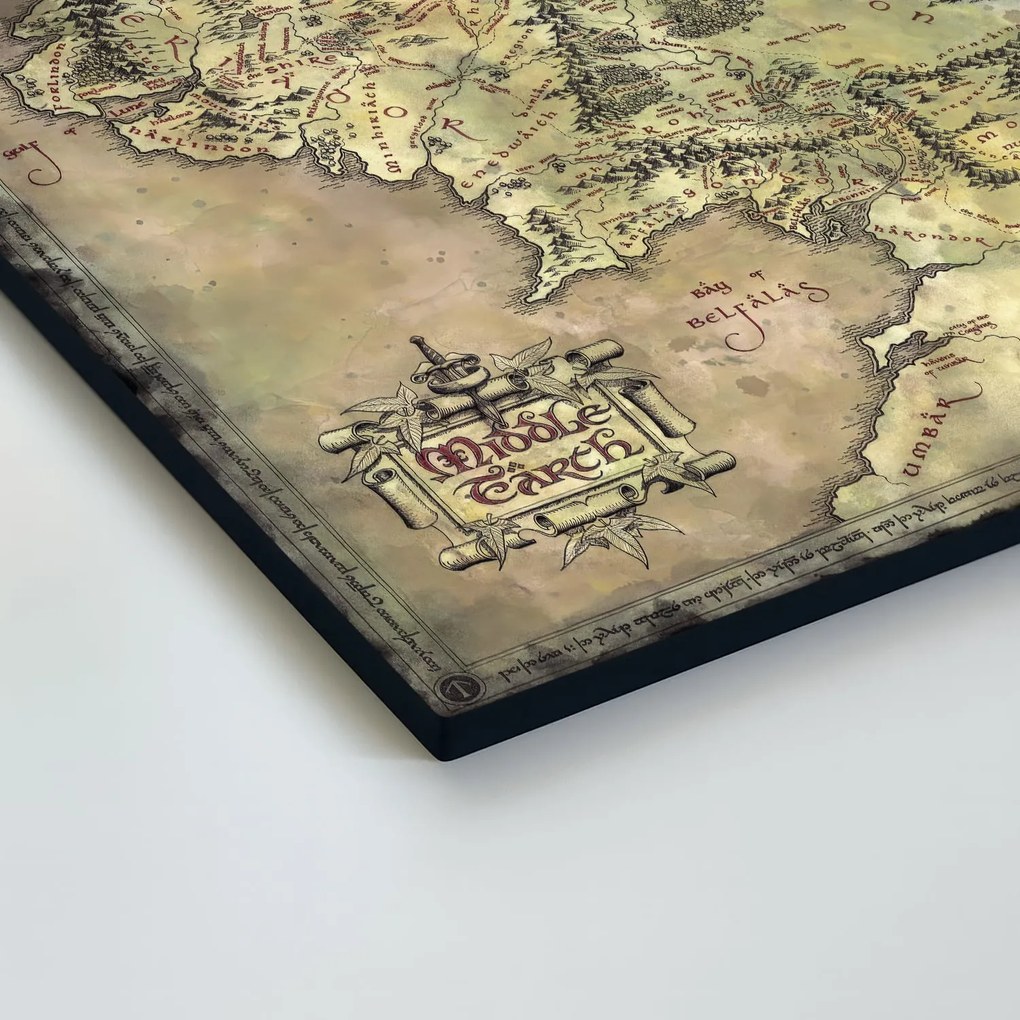 DUBLEZ | Drevený obraz - Mapa Stredozeme