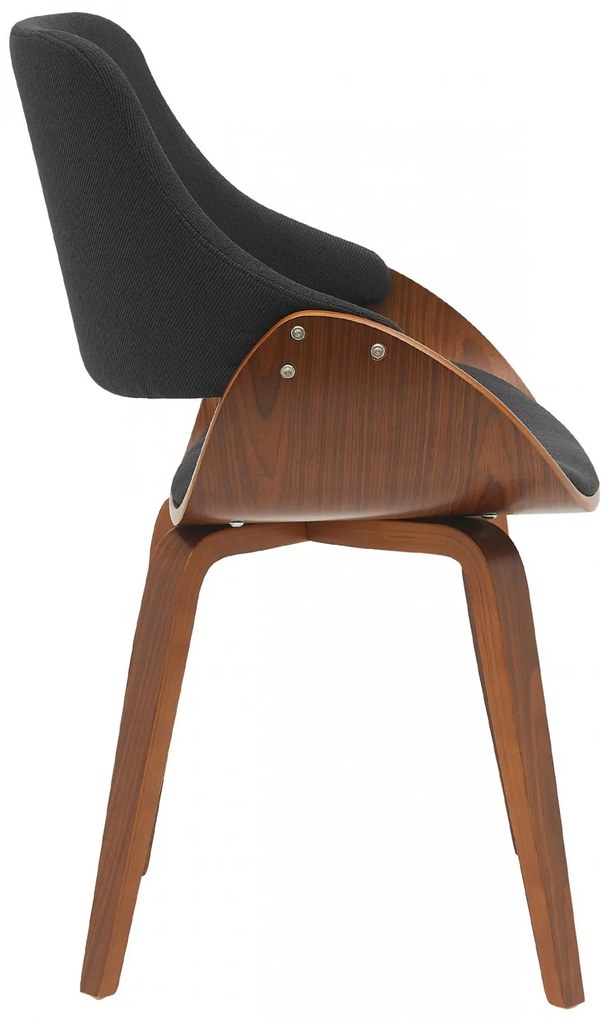 Jedálenská stolička Vangale - látka - Orech / Čierna