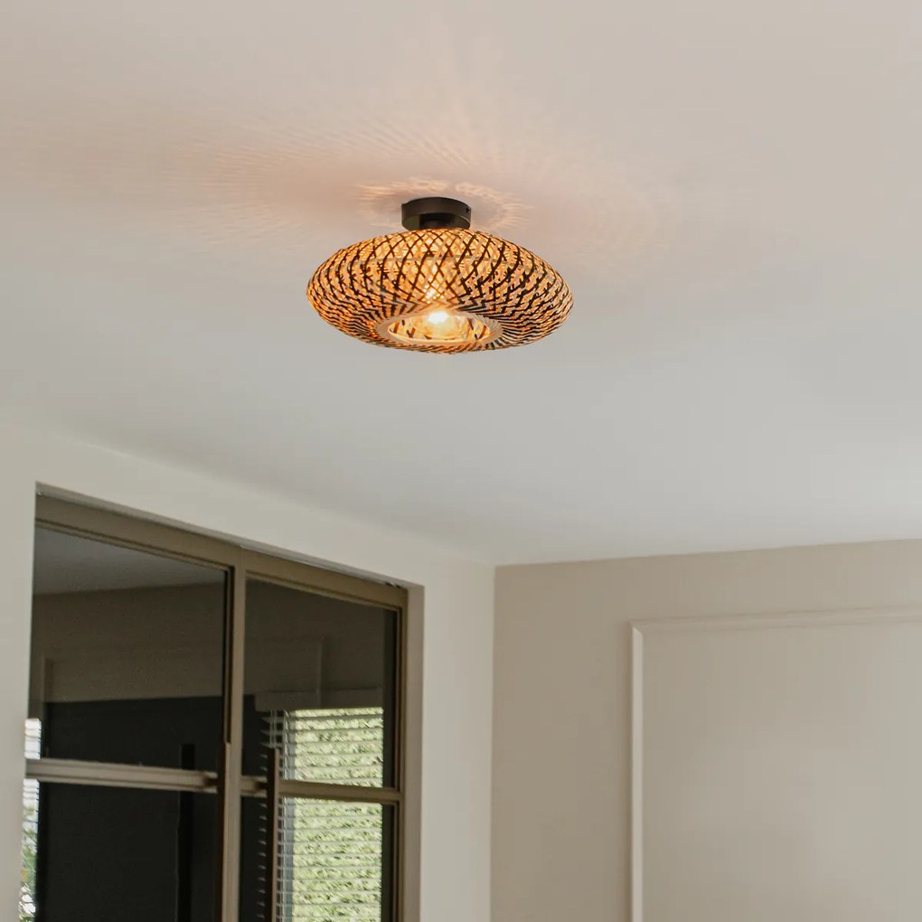 Orientálne stropné svietidlo čierny bambus 40 cm - Ostrava