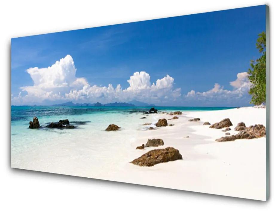 Obraz plexi Pláž kamene krajina 140x70 cm