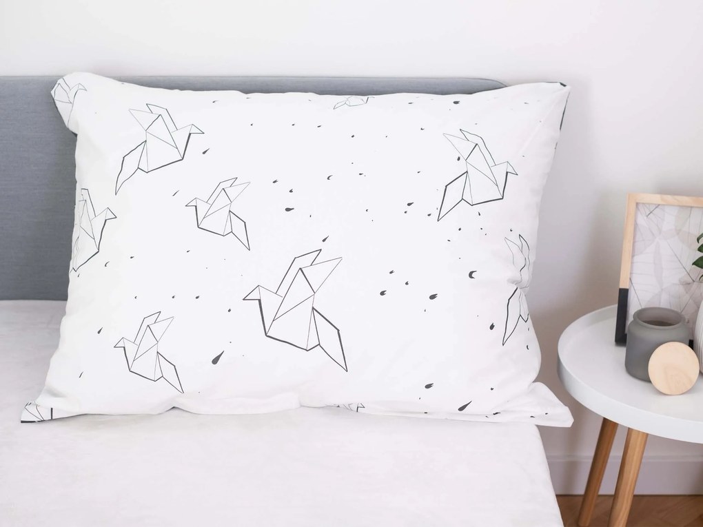 Bavlnená obliečka na vankúš Renforcé 70 × 90 cm – Birds origami