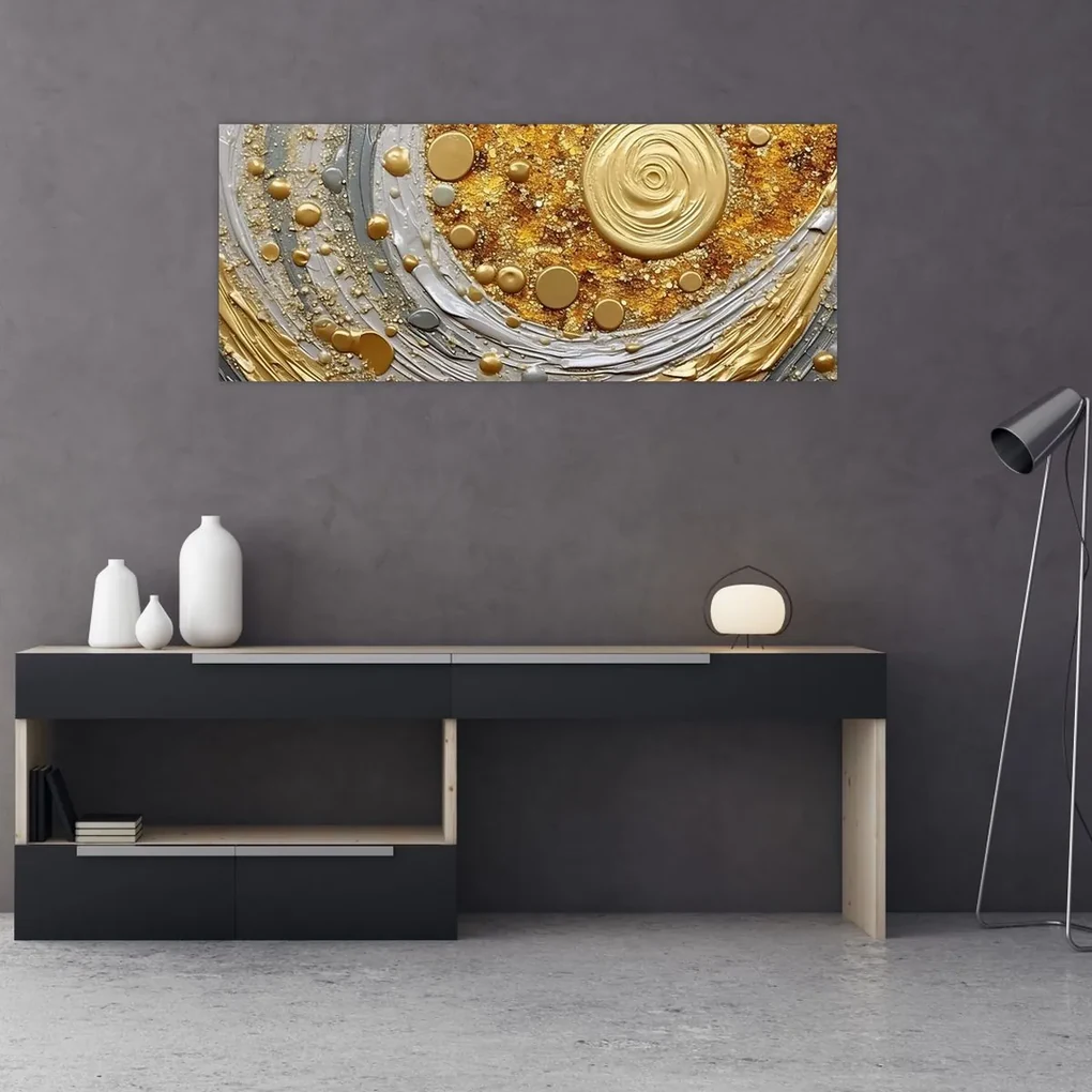 Obraz - Zlaté textúrovanie (120x50 cm)