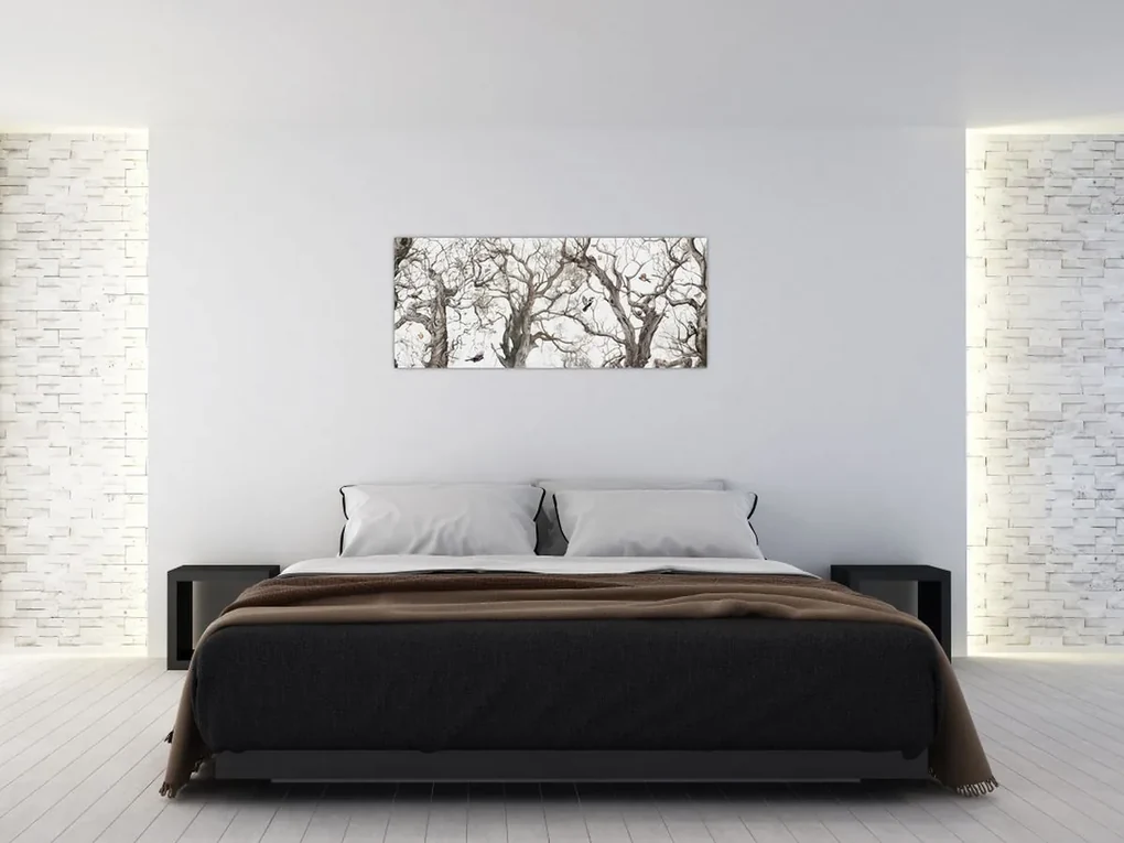 Obraz - Lesný vzor, kresba (120x50 cm)