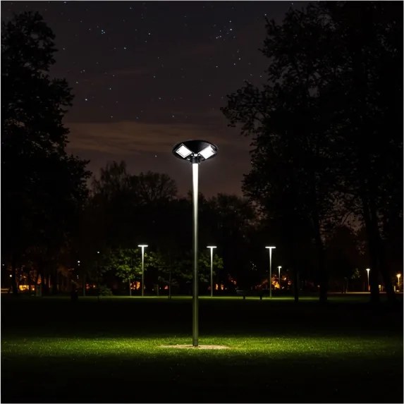 LED solárna pouličná lampa so senzorom LED/15W/6V 6500K IP65 čierna + diaľkové ovládanie