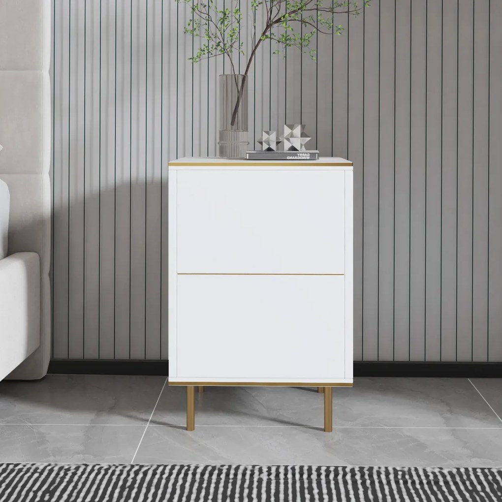 Nočný stolík Imaj Marble White