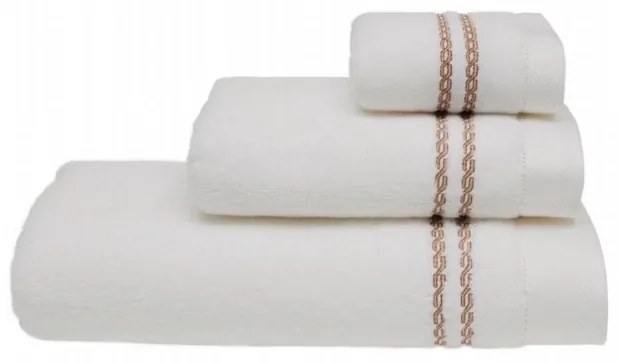 Soft Cotton Uterák CHAINE 50x100 cm Biela / ružová výšivka