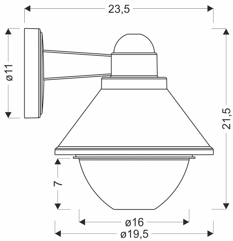 Candellux Čierne fasádne svietidlo Saginia pre žiarovku E27 IP44 21-32362