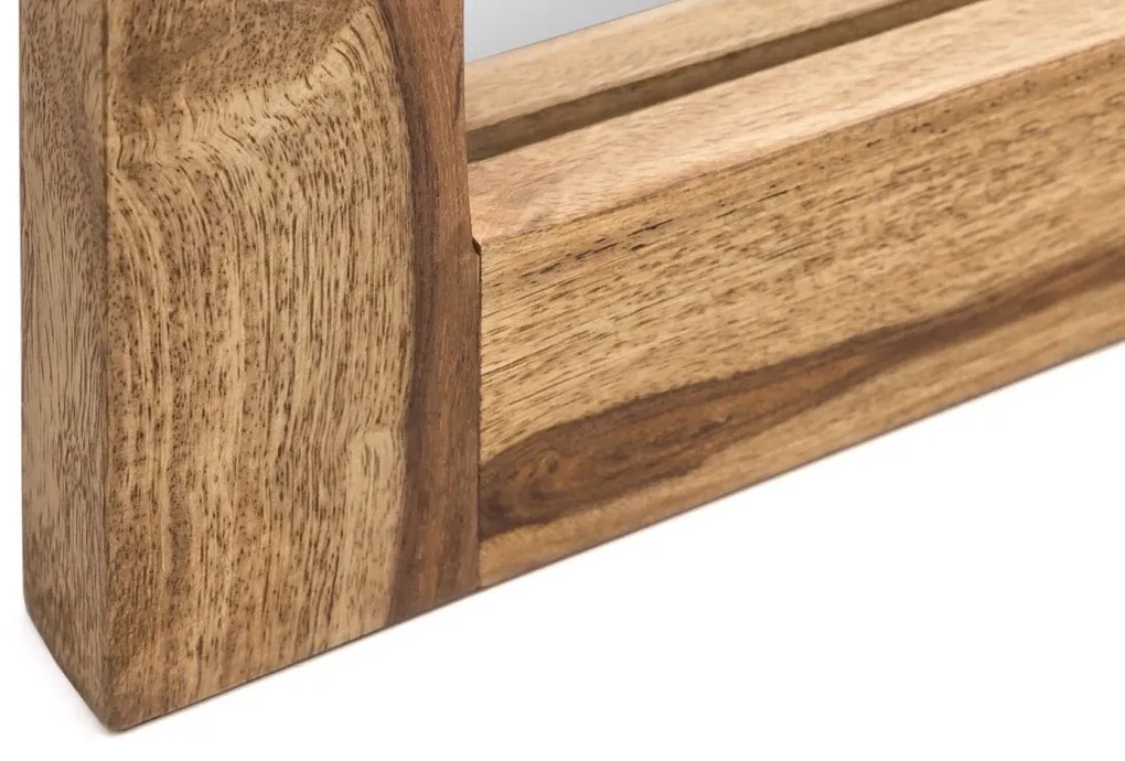 furniture-nabytek.cz - Masivní koupelnové zrcadlo Lagos z palisandru, lakované, hnědé – 80×60 cm