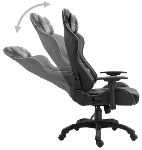 vidaXL Herná stolička, sivá, umelá koža-