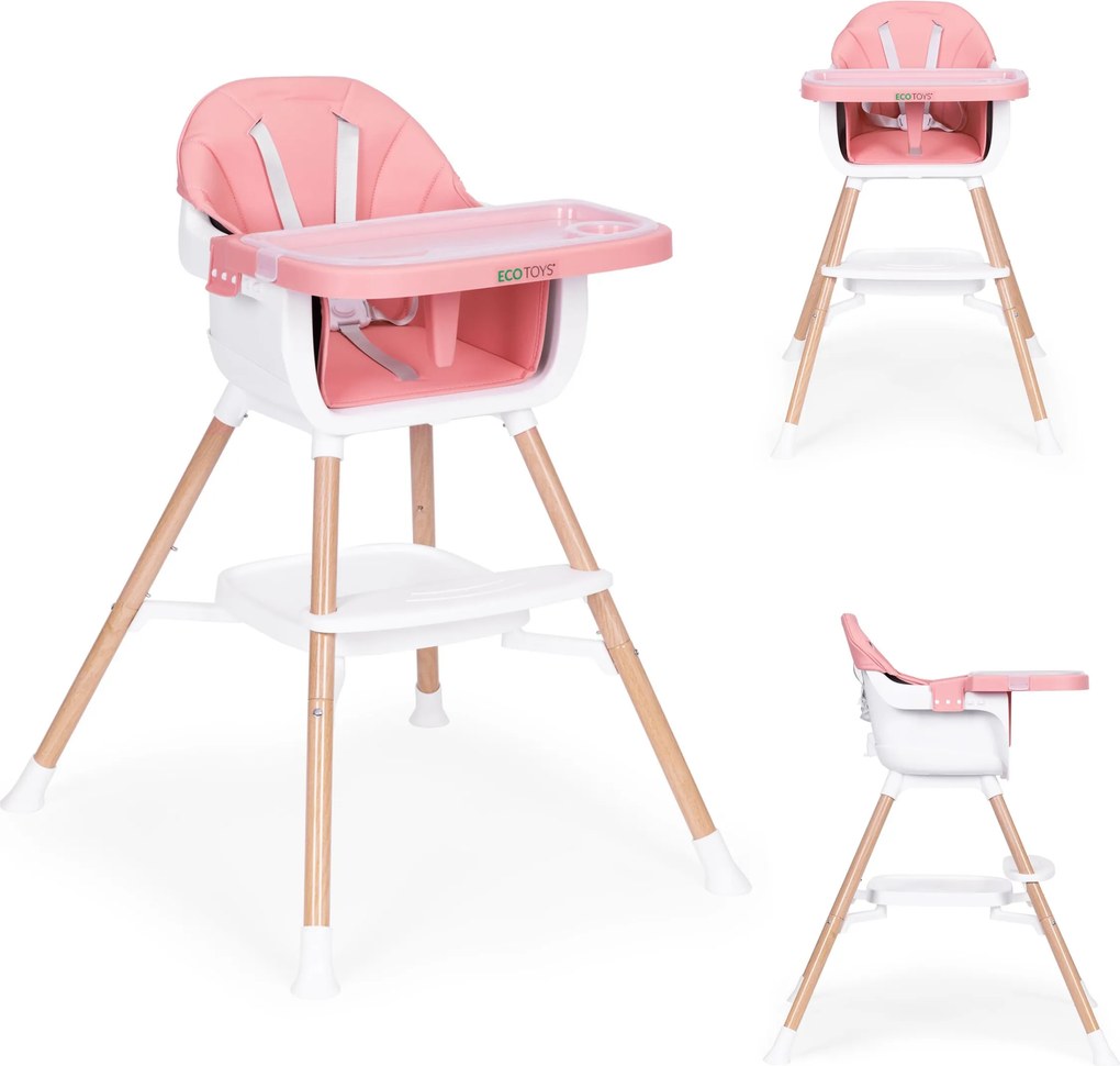 Detská stolička 2v1 BABY ECOTOYS ružová