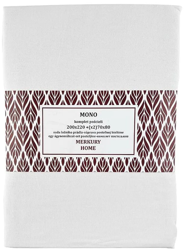 Bavlnená posteľná bielizeň  Mono ecru 220x200 (2) 70x80 Merkury Home