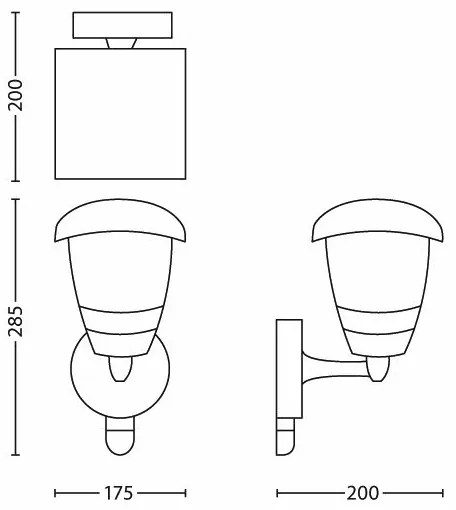 Philips 15388/30/16 - Vonkajšie nástenné svietidlo so senzorom 1xE27/60W IP44