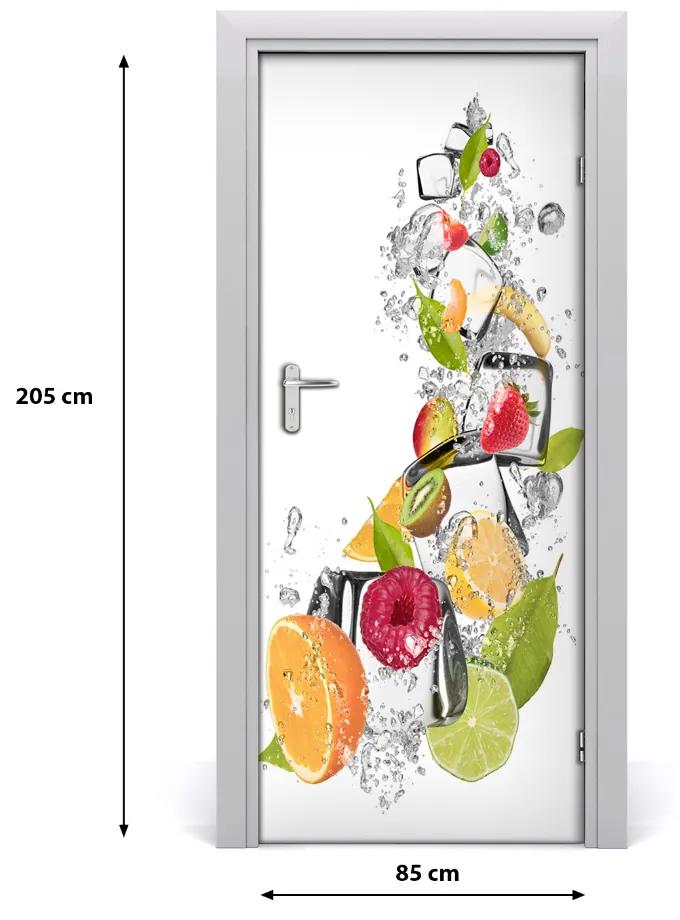 Fototapeta na dvere samolepiace ovocie a ľad 85x205 cm