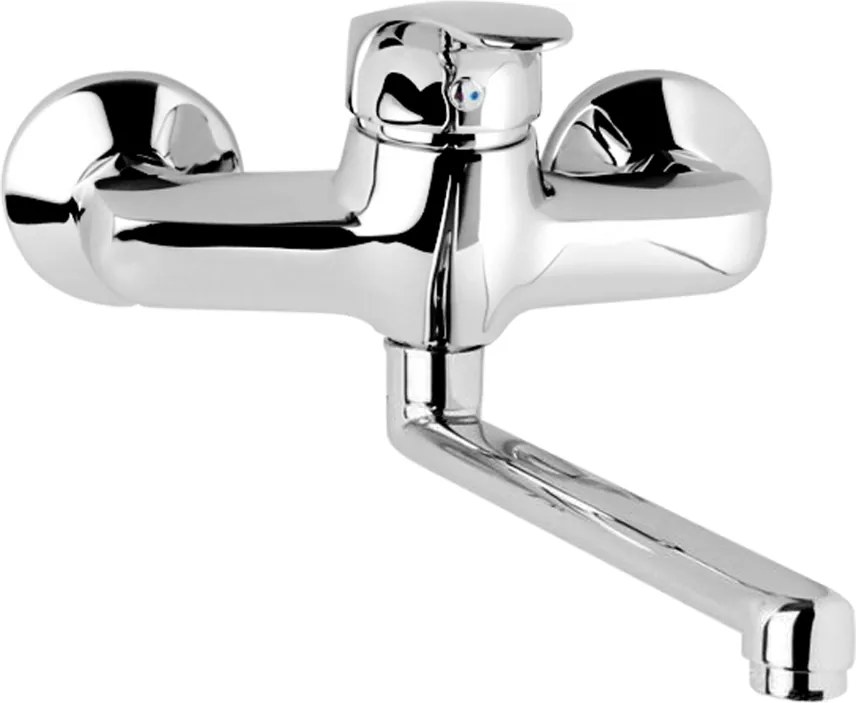 Mereo, Mereo Drezová nástenná batéria, Sonáta, 150 mm, s ramienkom plochým rovným 300 mm, chróm, MER-CB30206N