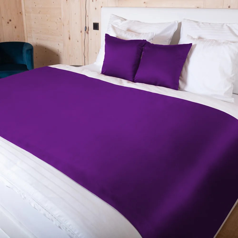 Biante Saténový prehoz/behúň na posteľ Satén LUX-044 Žiarivo fialový 50x260 cm