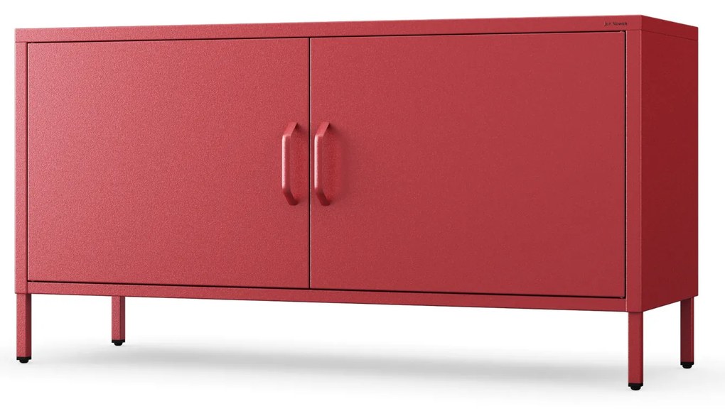 TV skrinka kovová na nožičkách červená, 1150x595x400 mm: ROSA Modern